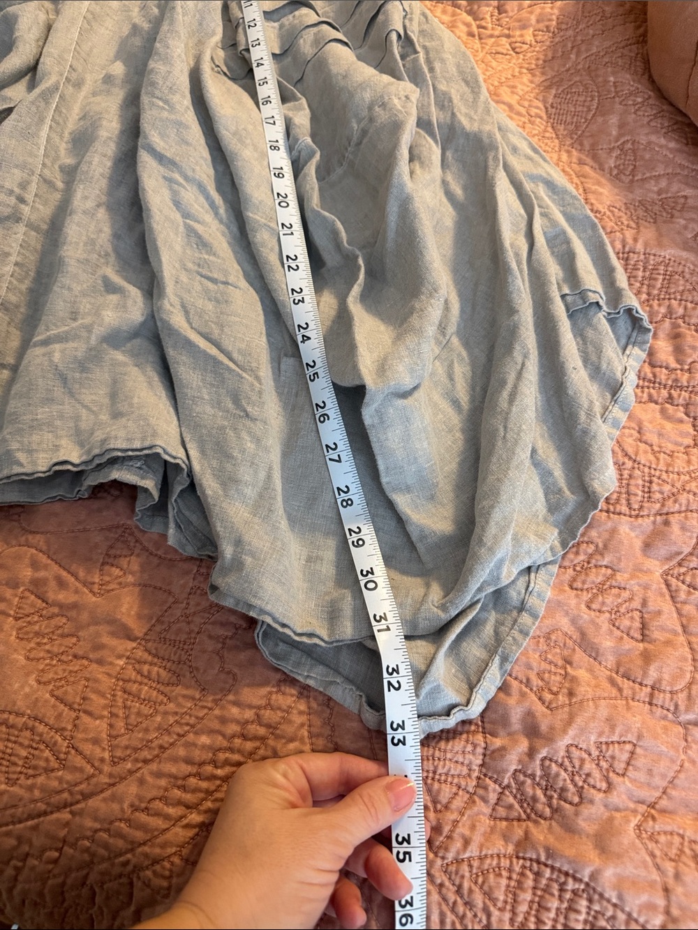 Grizas Light Gray Relaxed Linen Women’s  Skirt - Picture 5 of 6